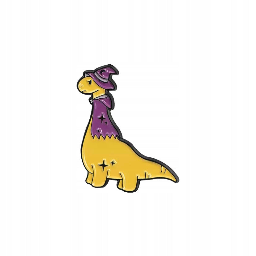 Dinosaur wizard enamel pin