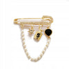 Safety Pin Brooch with Pendants