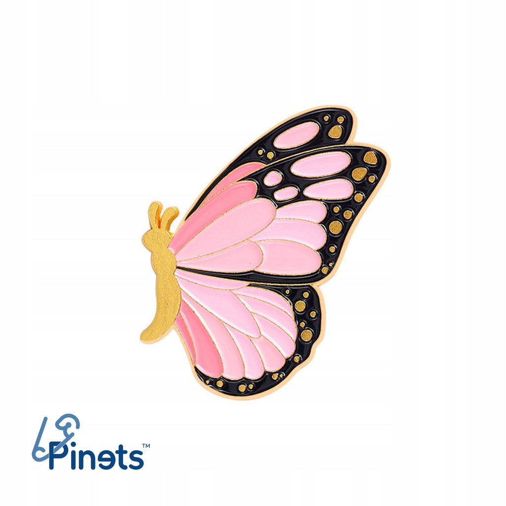 Pink butterfly - enamel pin – Pinets LLC