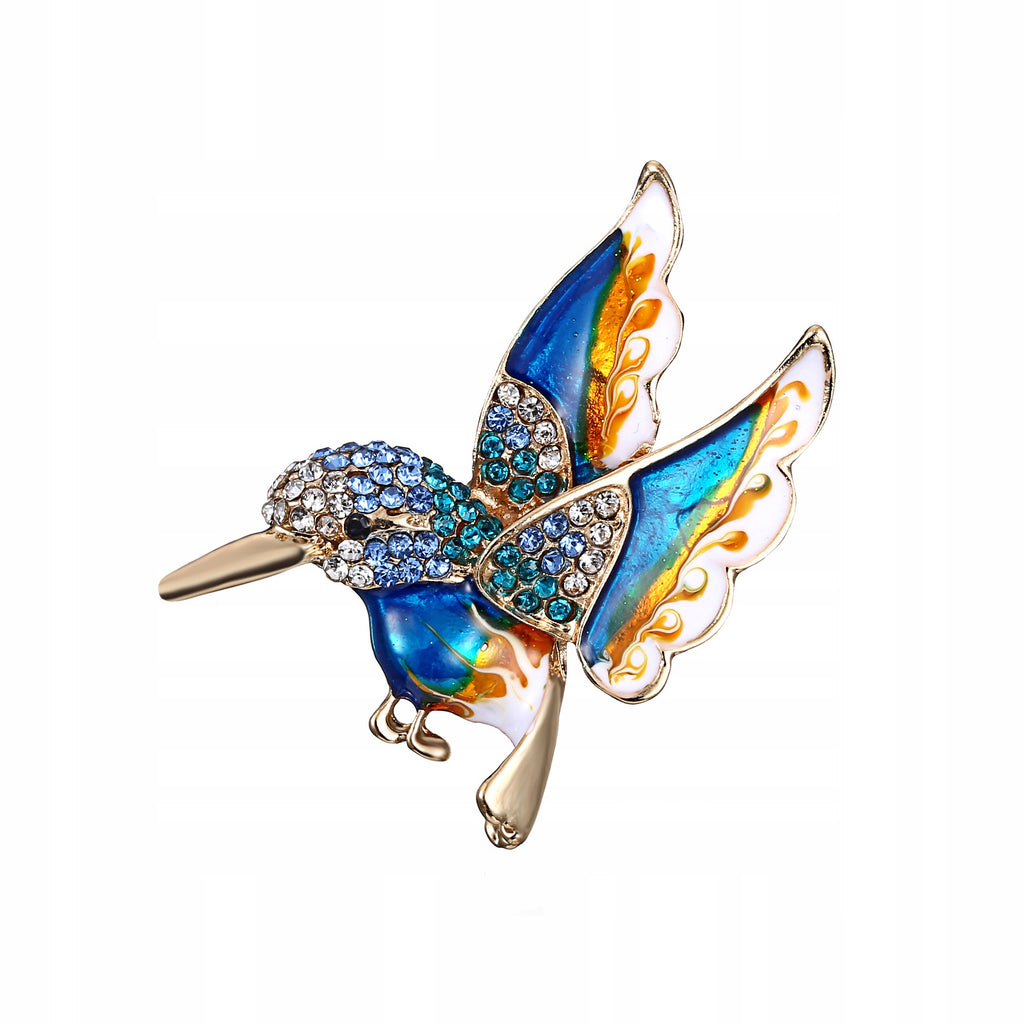 Blue hummingbird - lovely brooch with a bird