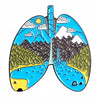Lungs with mountain view enamel pin