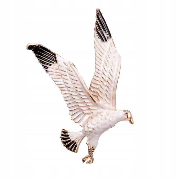 White eagle - brooch with a bird