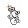 Silver Cats Brooch