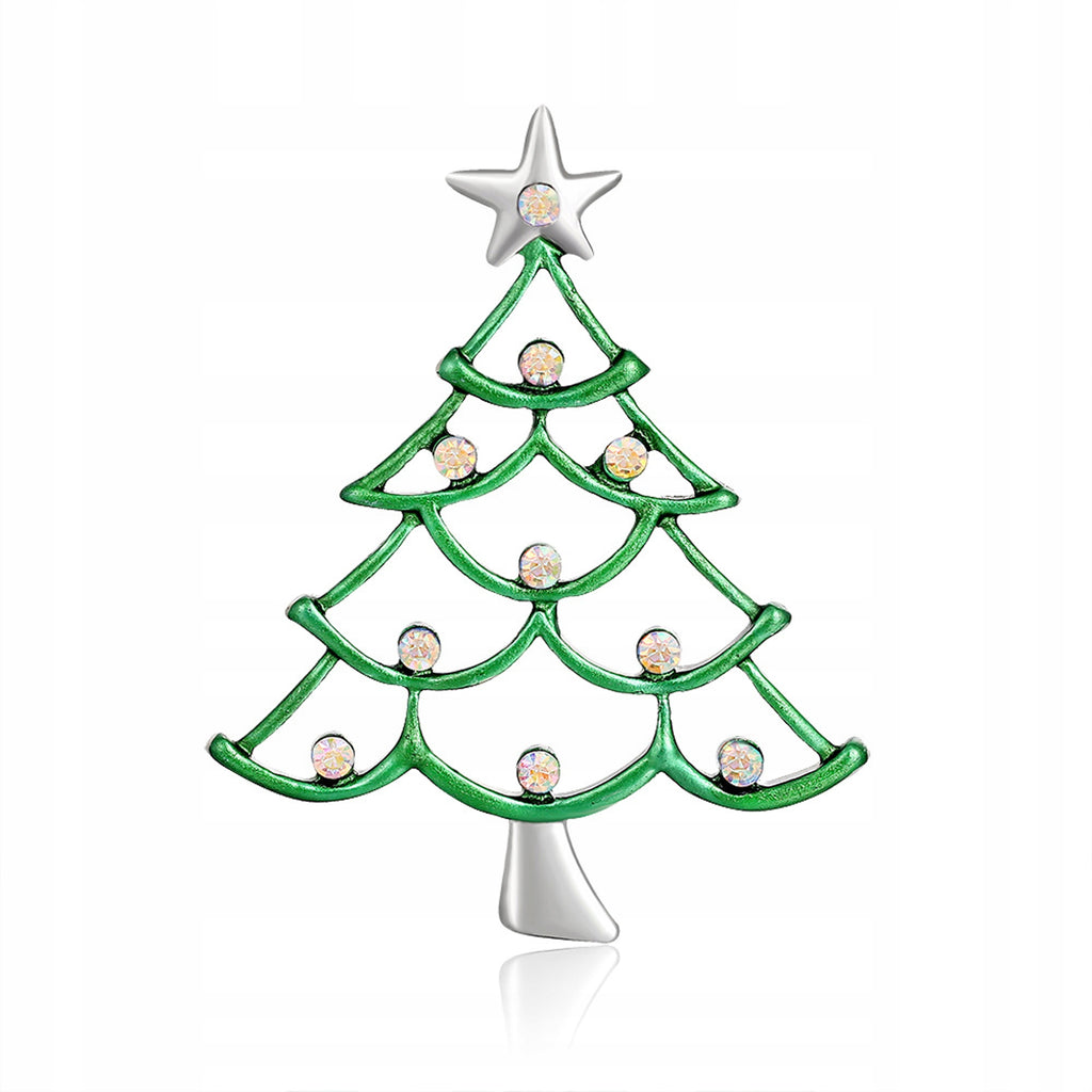 Christmas tree with zircons - a lovely brooch for Christmas