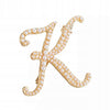 Golden letter K brooch with pearls