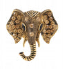 Golden Elephant Brooch with Zircons