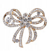 Golden Bow Brooch with Zircons