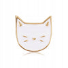 White gold kitten enamel pin