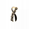 Mourning ribbon with cat's paw prints pin