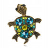 Turtle with green zircons brooch