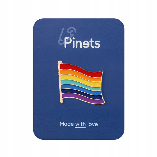 Rainbow flag with 7 colors - enamel pin