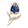 Navy Rose Brooch