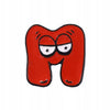 Letter M with eyes - red enamel pin