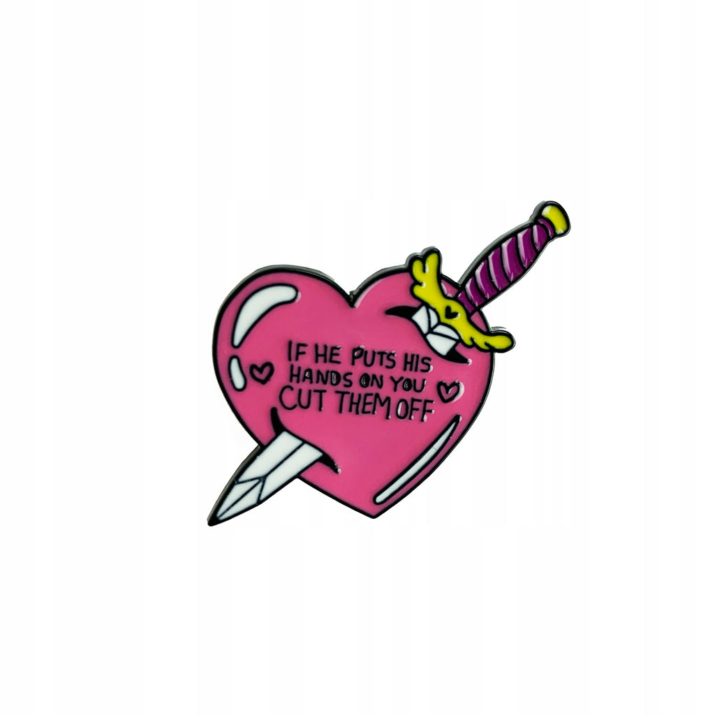 Heart with Knife GIRL POWER Enamel Pin