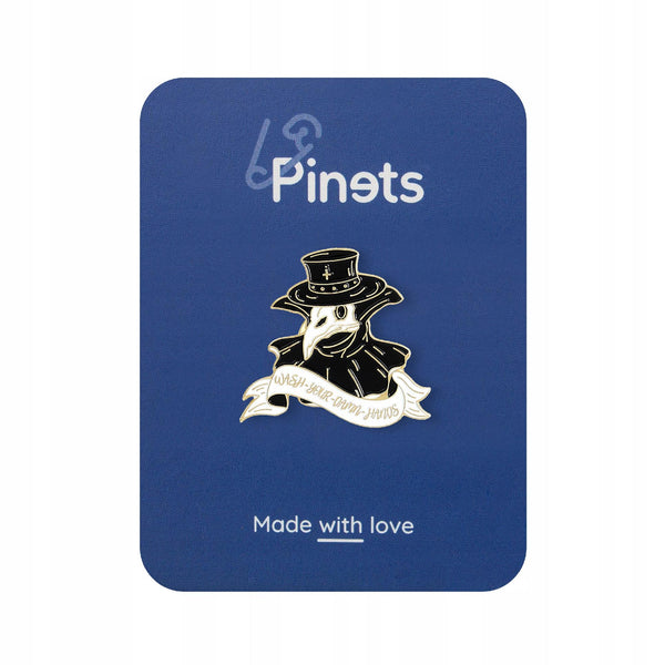 Plague Doctor Wash Your Damn Hands enamel pin