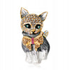 Kitten with a bow brooch with zircons