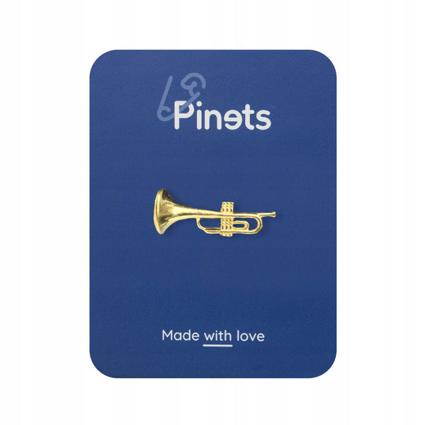 Gold trumpet enamel pin