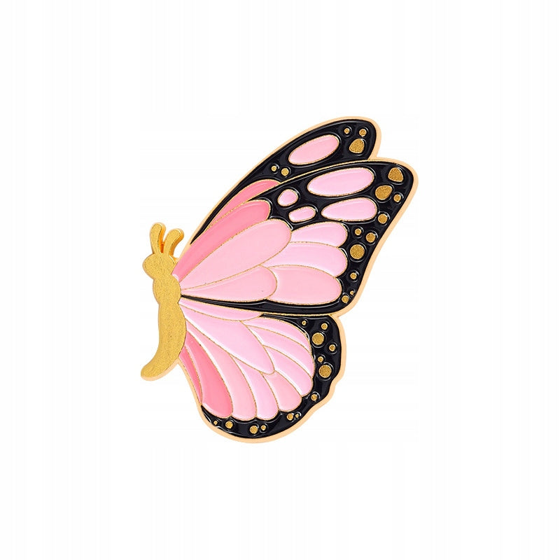 Pink butterfly - enamel pin
