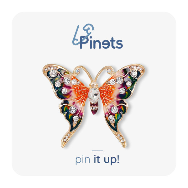 Butterfly Colorful Brooch with Zircons