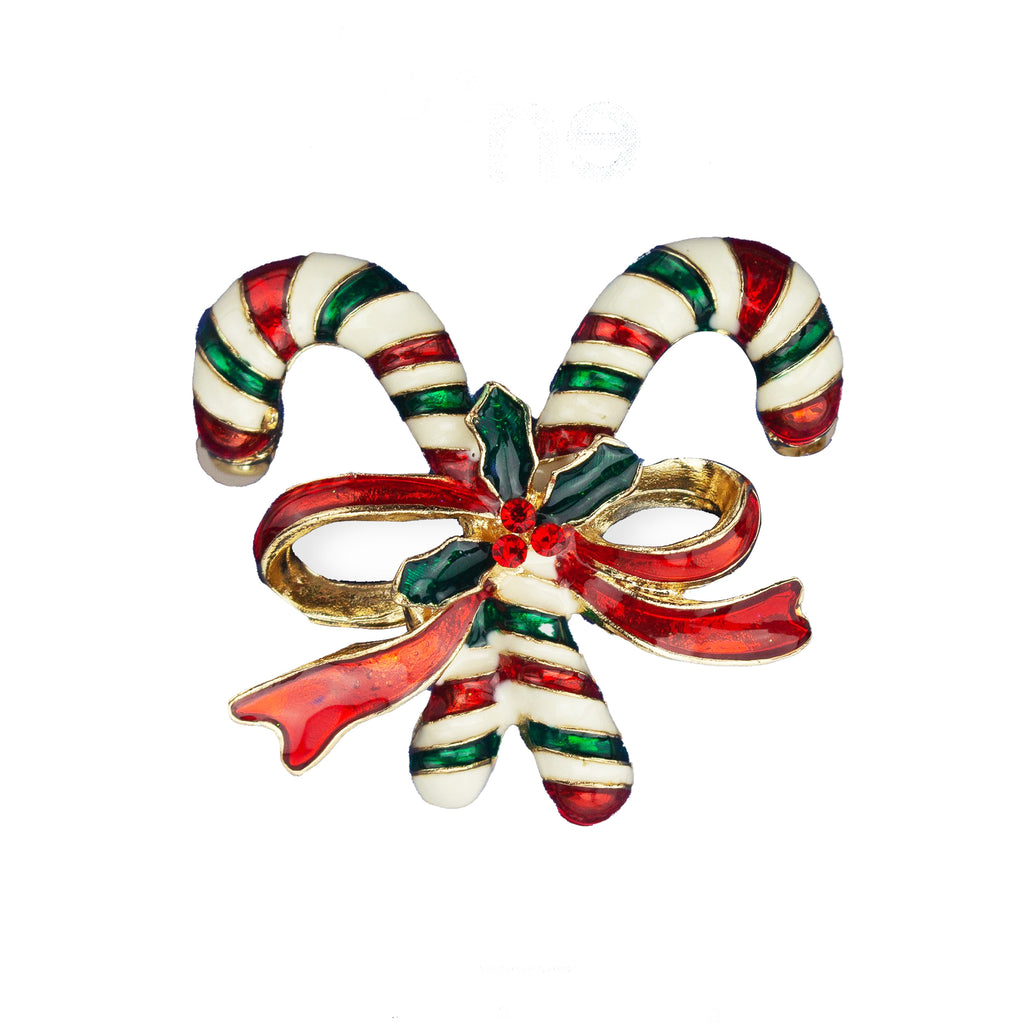 Christmas Candy Cane Brooch